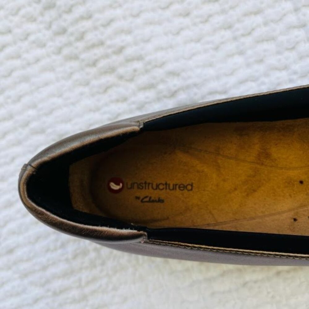 Clarks Unstructured Loafers In Pebble Metallic Wo… - image 3